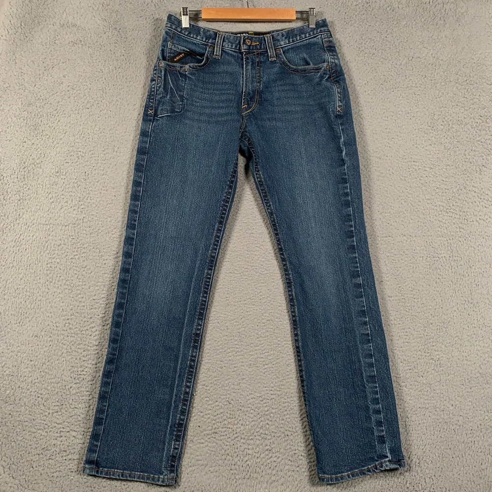 Ariat Rebar M5 Ironside Jeans Mens 32x34 Blue Straight Leg Workwear Rugged Denim